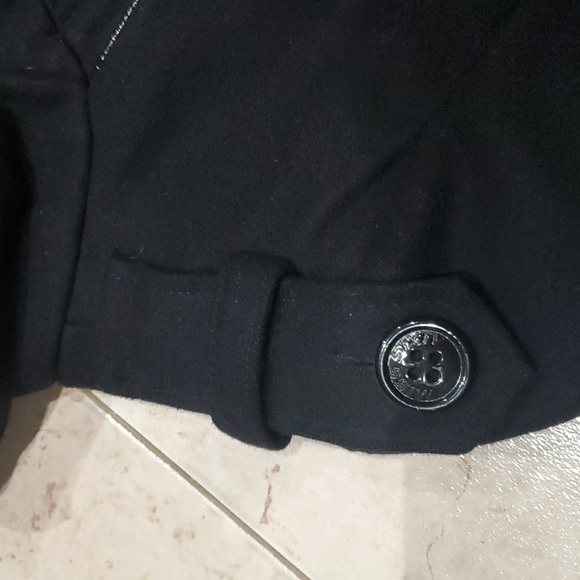 Miss Sixty M60 Belted Pea Coat Black Women's Small - Picture 4 of 8